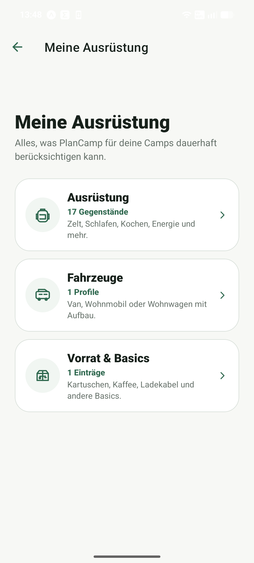 PlanCamp Eigene Ausrüstung