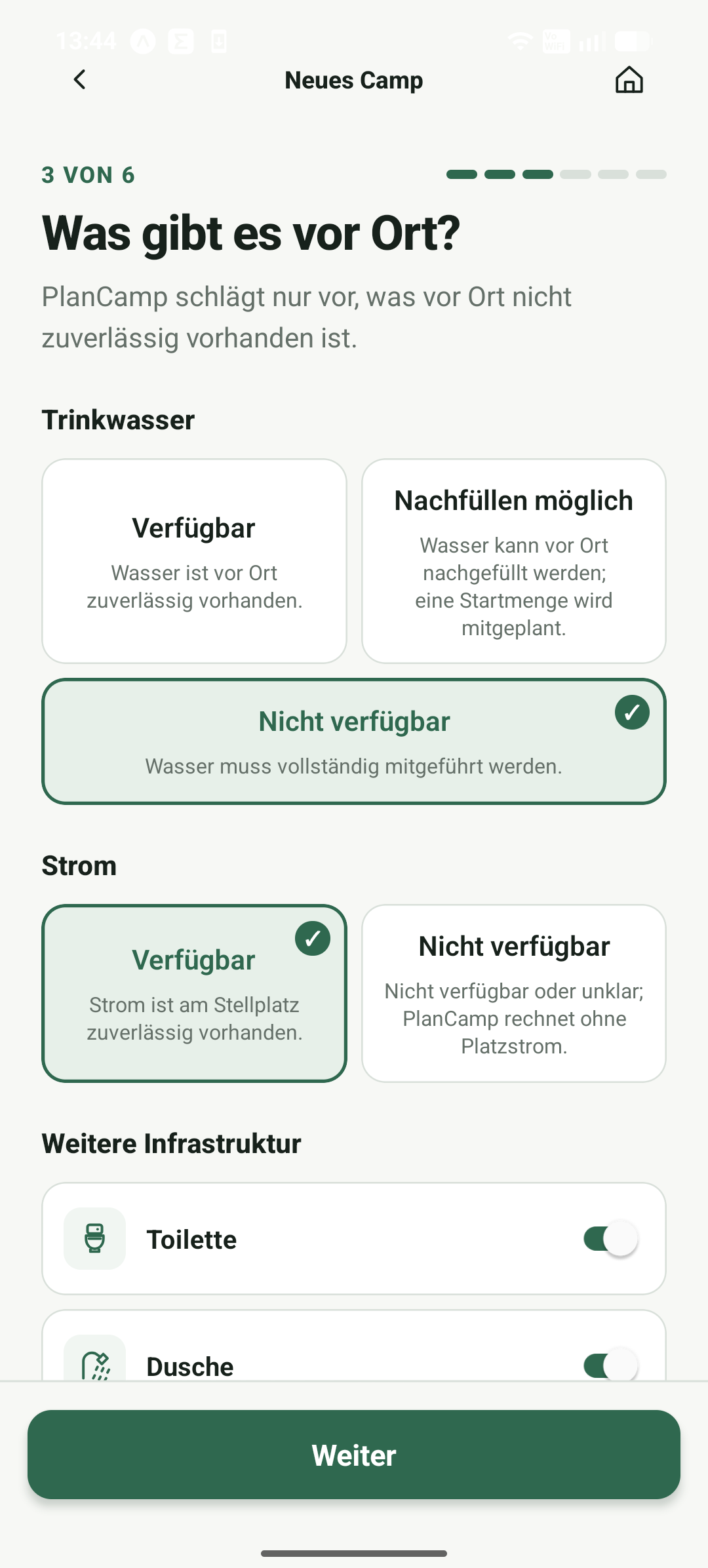 PlanCamp Bedingungen vor Ort