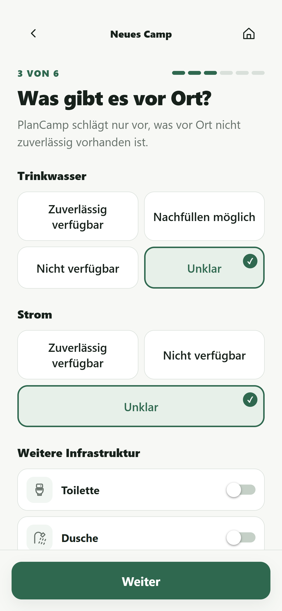 PlanCamp Infrastruktur beschreiben