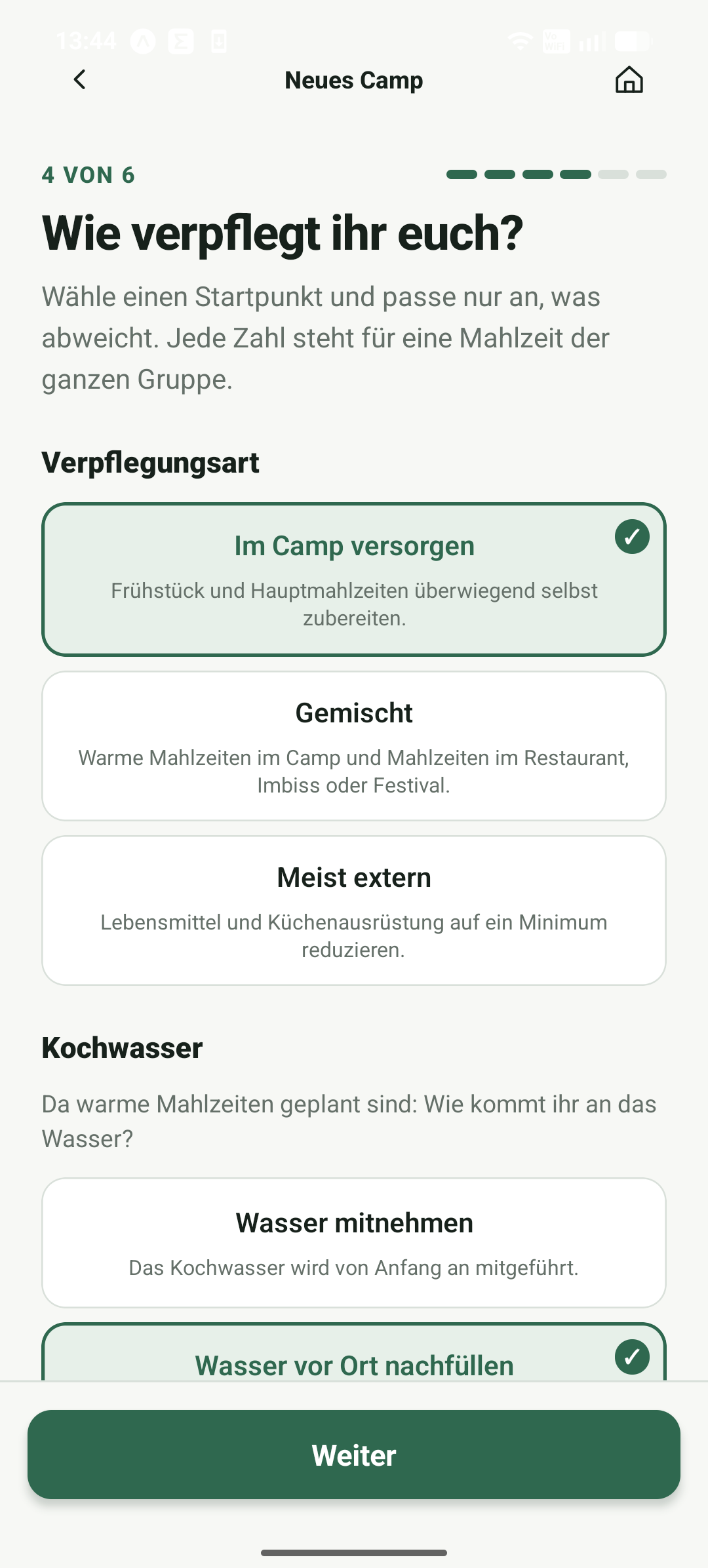 PlanCamp Verpflegung planen