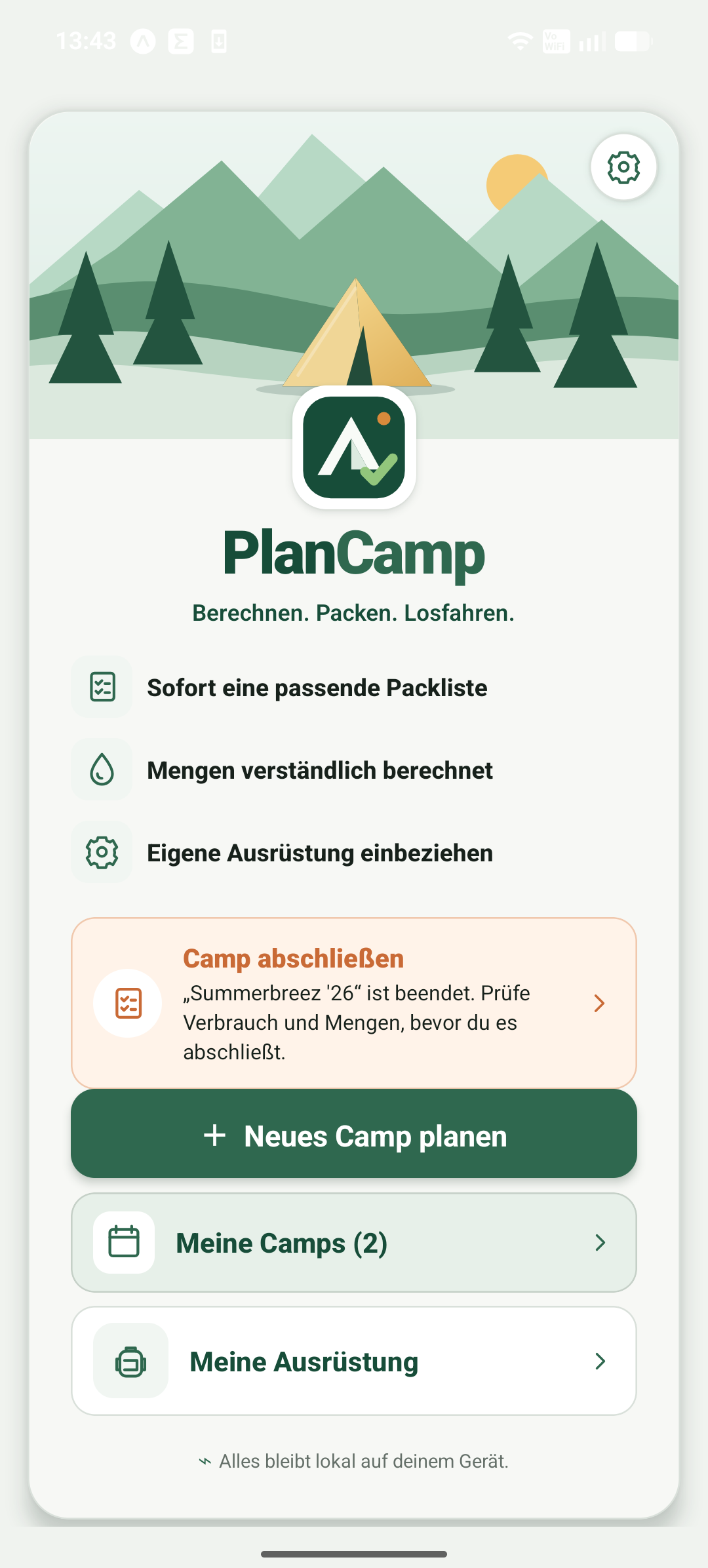 PlanCamp Direkt ins Camp starten